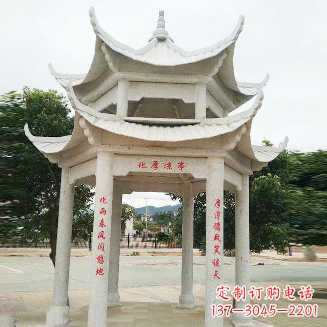 宁德大理石凉亭双层雕塑