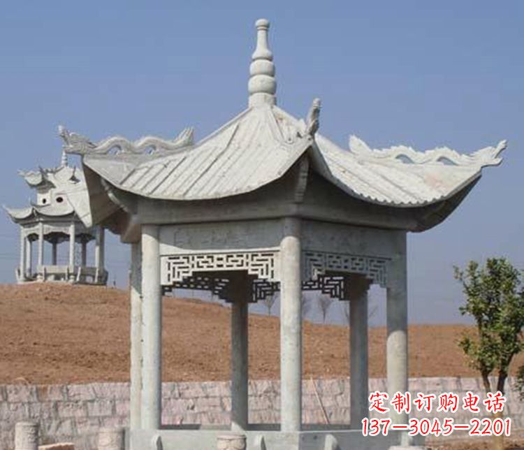 宁德精美大理石六角凉亭石雕