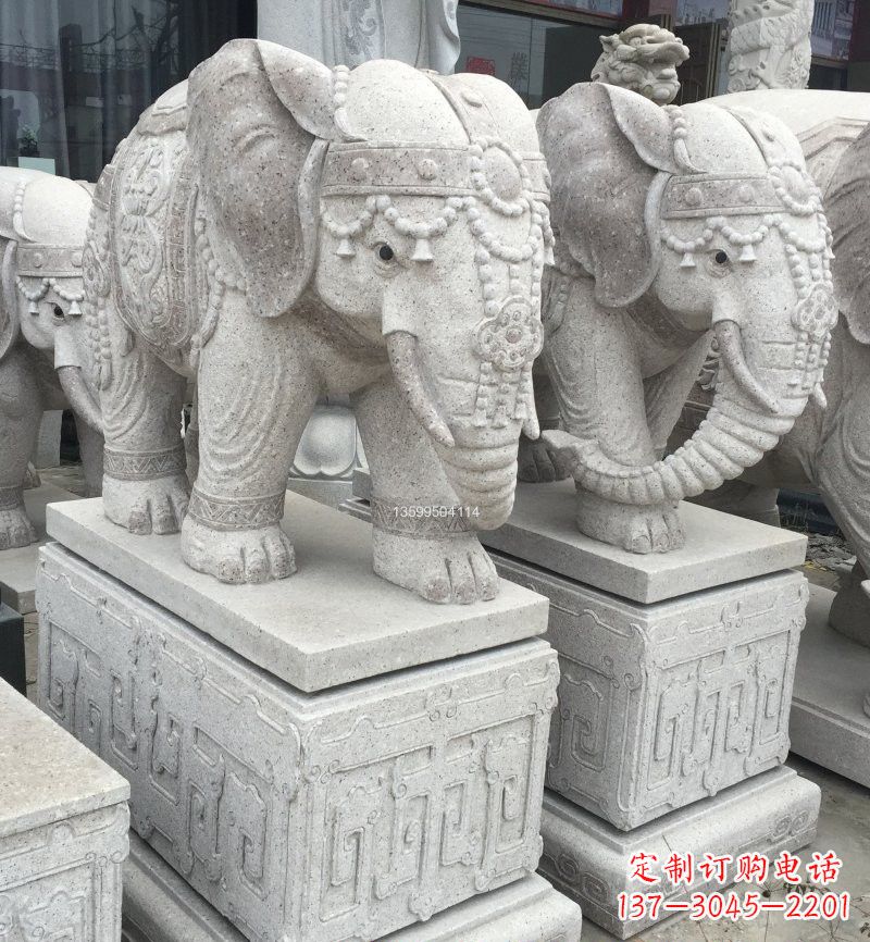 宁德精美绝伦的大理石门口大象雕塑