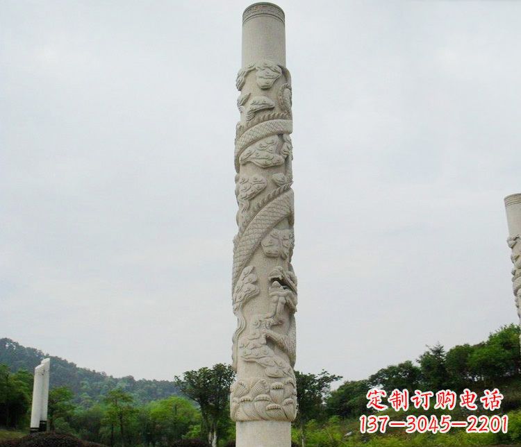 宁德大理石盘龙柱雕塑