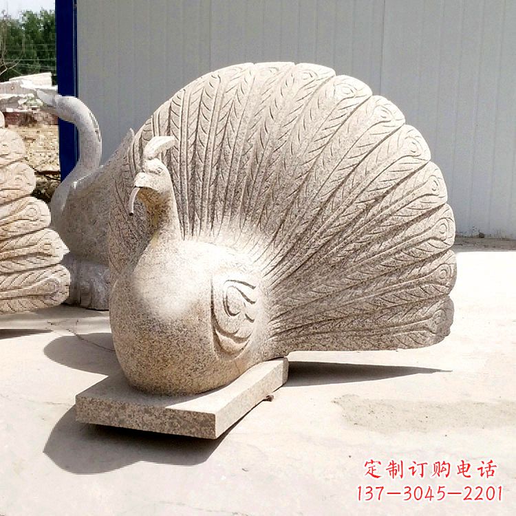 宁德大理石喷水孔雀雕塑