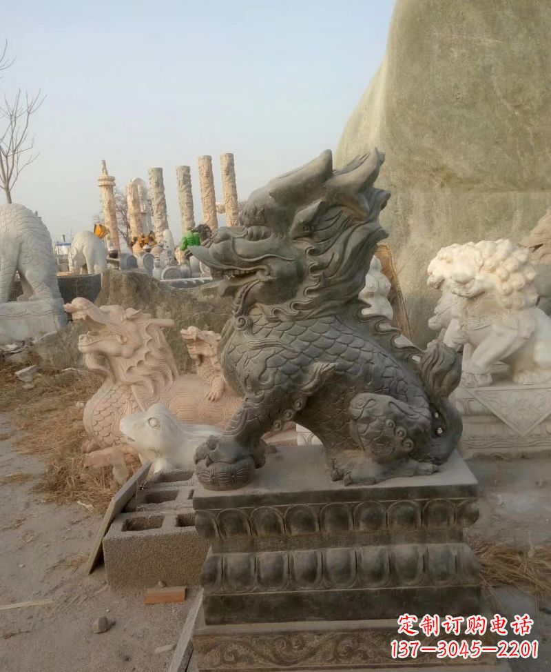 宁德新中式麒麟雕塑,精美细腻,艺术品级别
