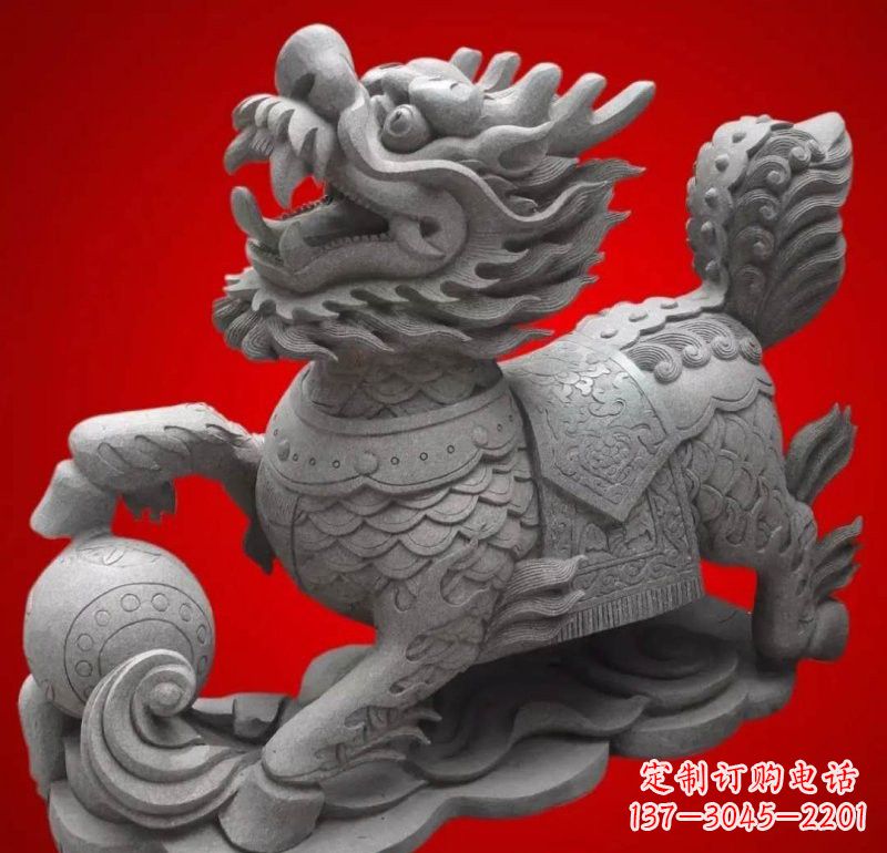 宁德大理石企业小区门口麒麟雕塑