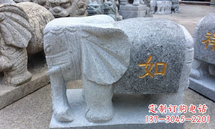 宁德精美大理石石象雕塑