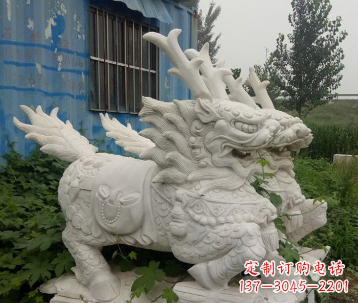 宁德精美的大理石麒麟雕塑