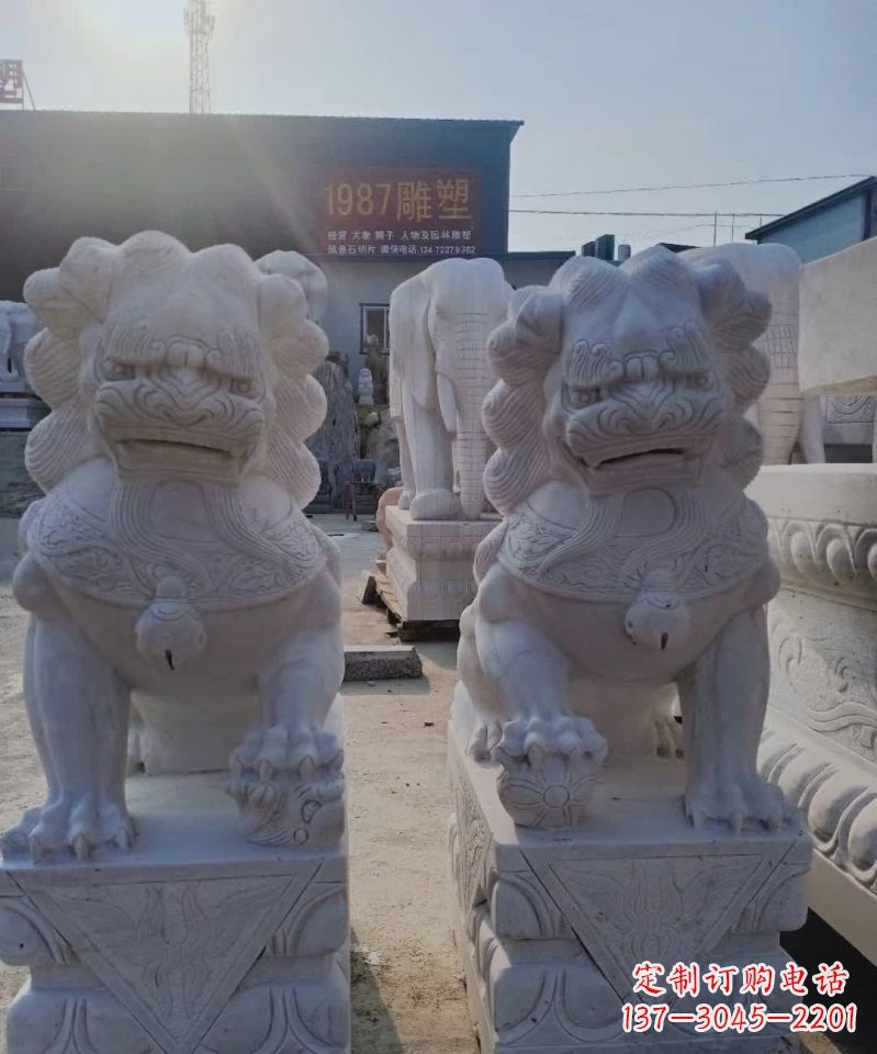 宁德大理石狮子雕塑,象征威严