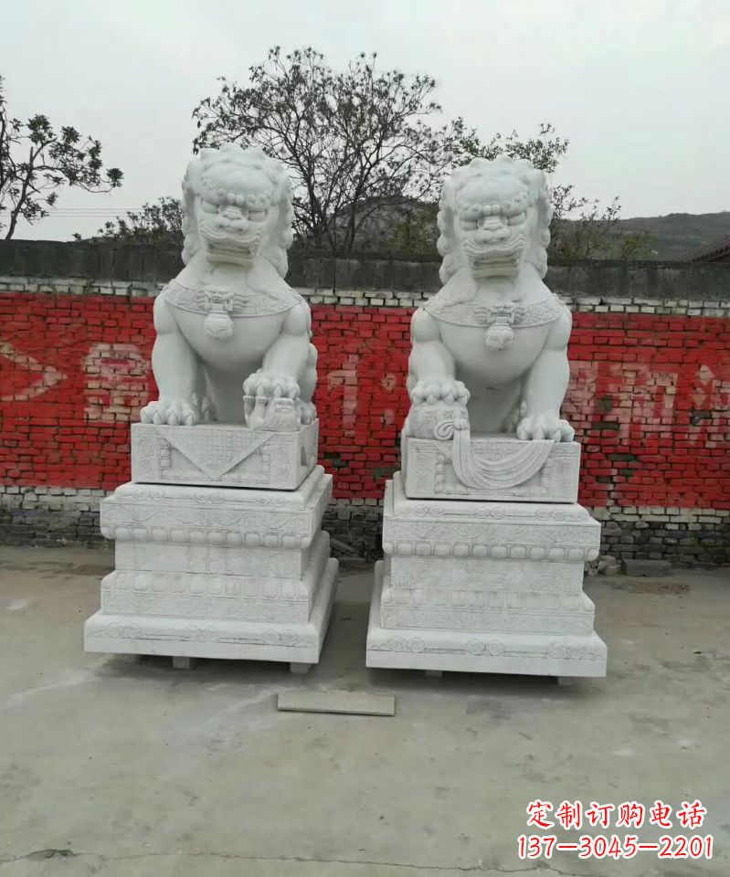 宁德大理石狮子雕塑,精致而壮观