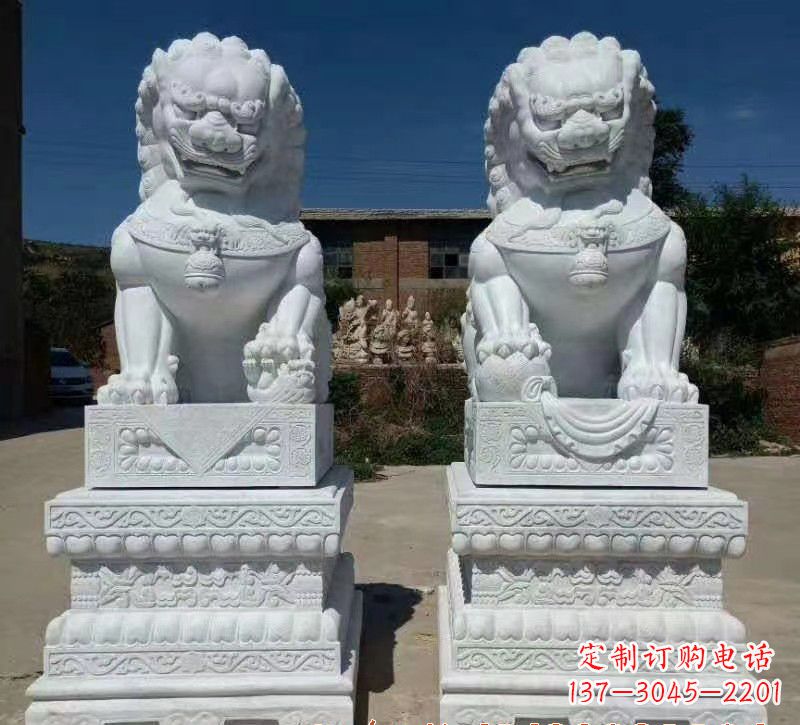 宁德大理石狮子石雕,雕塑定制精美狮子