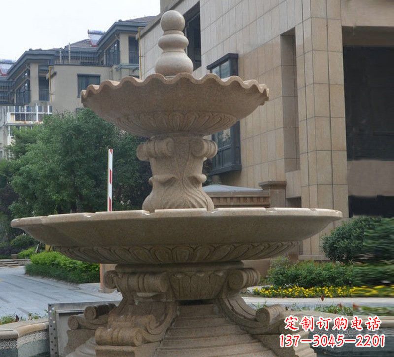宁德简约双层大理石喷泉雕塑