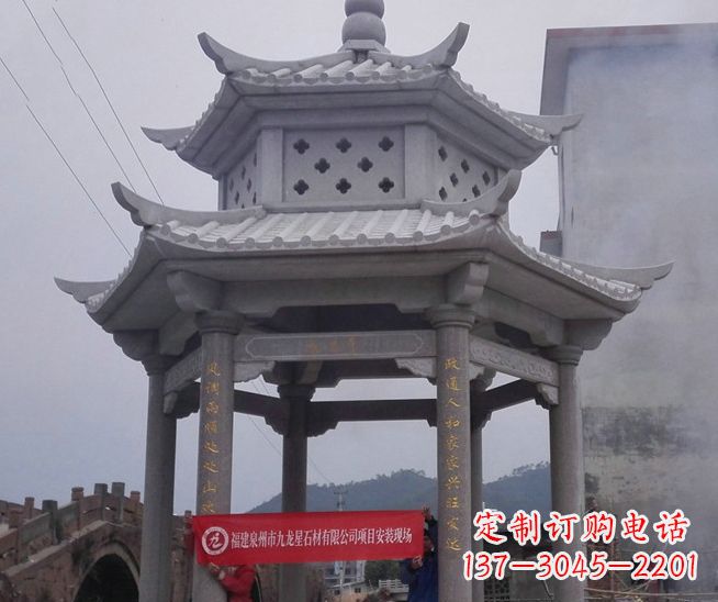 宁德大理石双层石雕凉亭——独特的艺术结晶