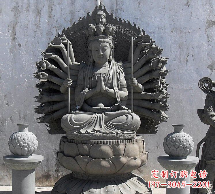 宁德宗教庙宇千手观音大理石雕塑