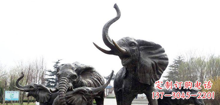 宁德浓情大象群铜雕景观