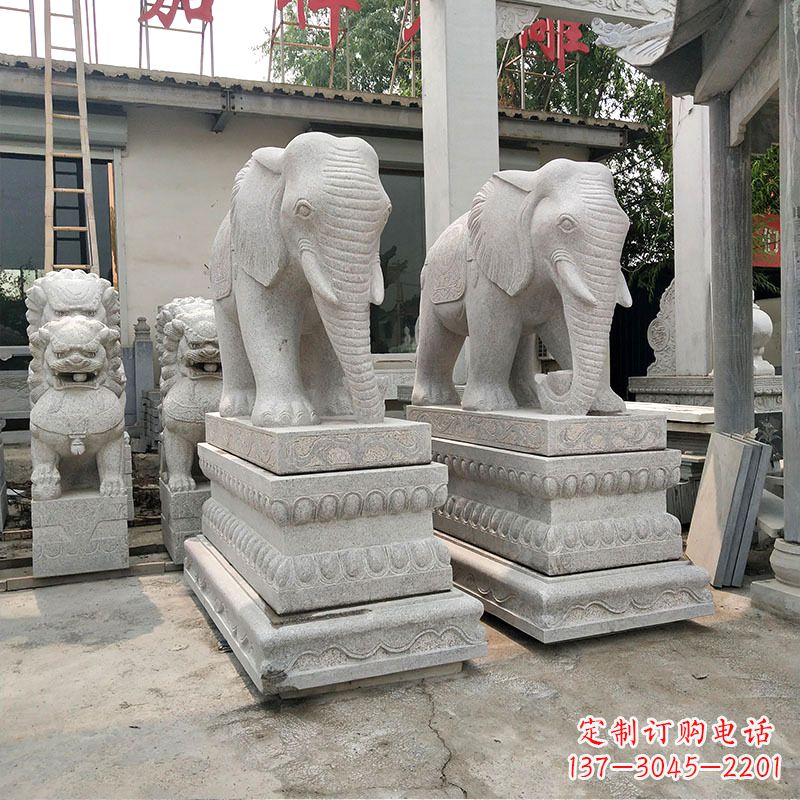 宁德石材大象喷水雕塑