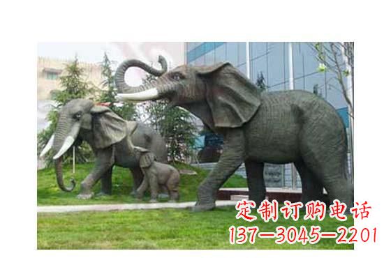 宁德精美铜雕大象一家三口