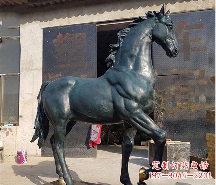 宁德大型公园铸铜马雕塑 (2)