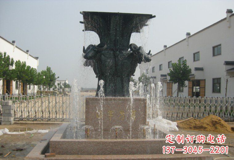 宁德大型四羊方尊喷泉铜雕