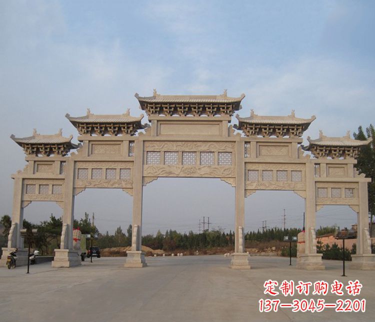 宁德大型五门牌坊石雕精美雕塑