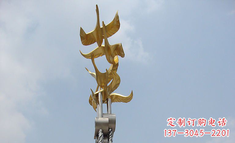 宁德大雁不锈钢雕塑—梦想之羽