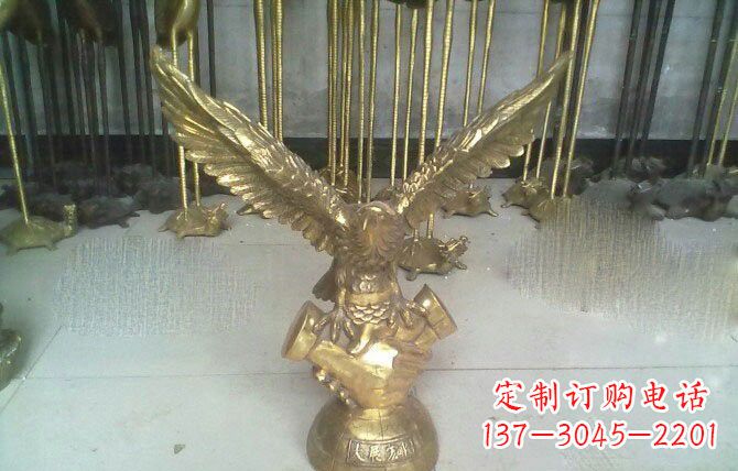 宁德大展宏图老鹰铜雕展现雄鹰的威严和气势