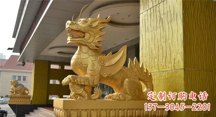宁德精美麒麟铜雕,展现神秘之美
