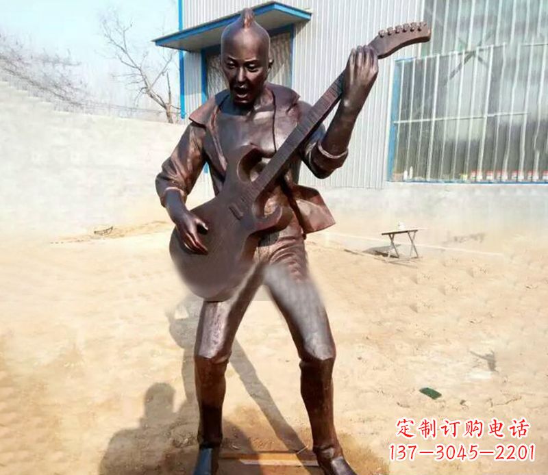 宁德精致细腻的铜吉他雕塑