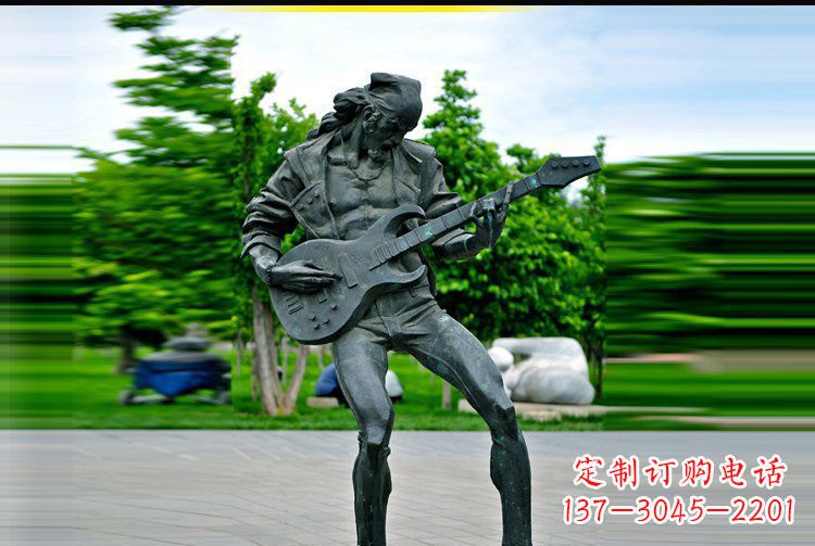 宁德铜雕吉他景观雕塑