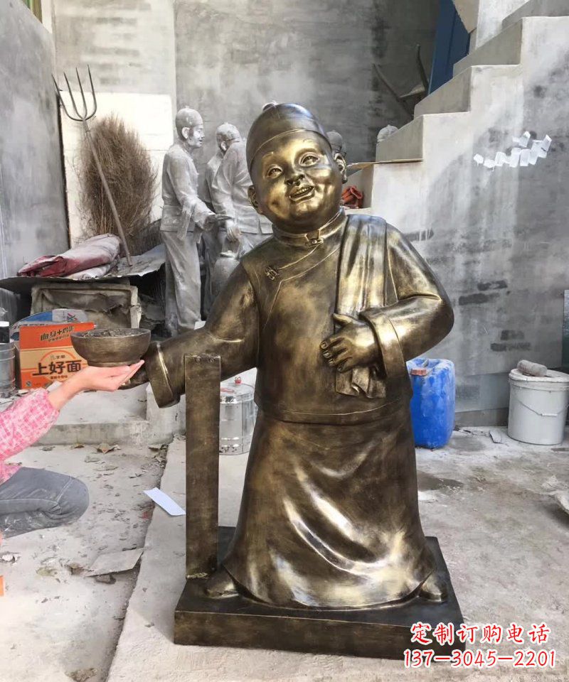 宁德店小二铜雕——精美精致的人物雕塑