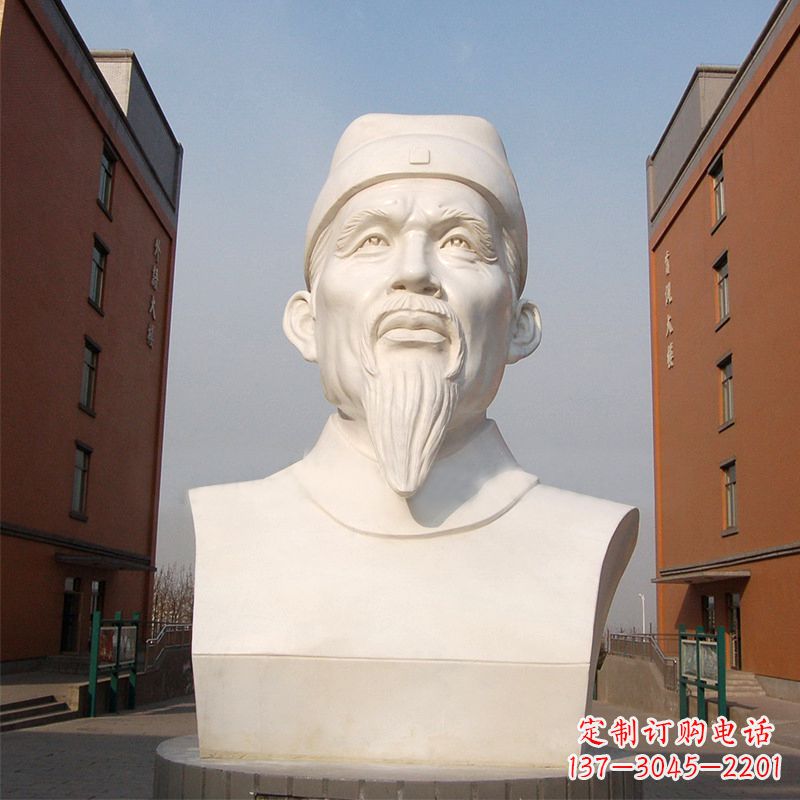 宁德杜甫石雕像-学校校园历史名人唐代著名诗人头像