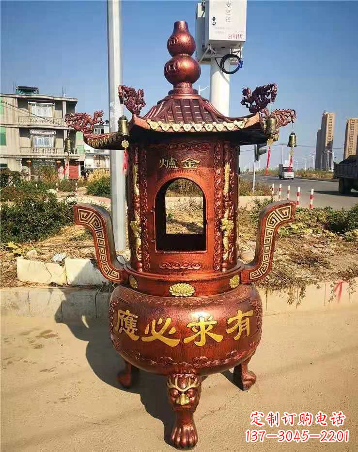 宁德杜浦精制铜香炉雕塑
