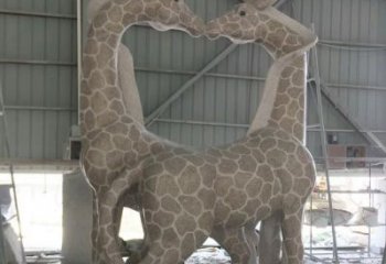 宁德大理石艺术精美长颈鹿雕塑