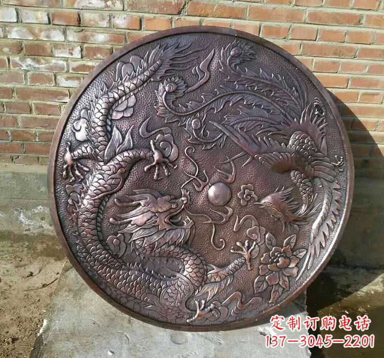 宁德传统工艺锻铜龙凤雕塑
