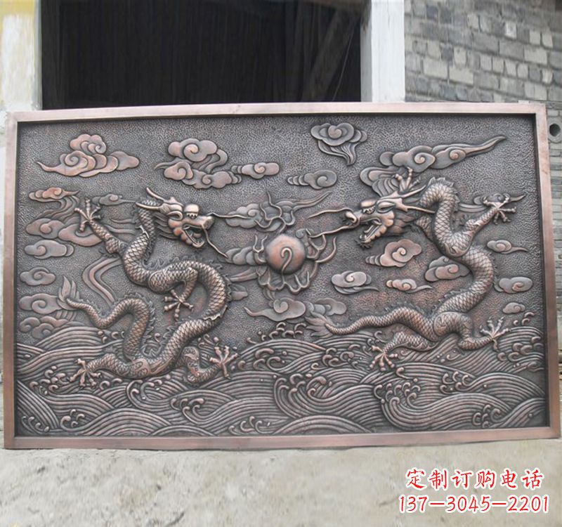 宁德锻铜双龙戏珠浮雕雕塑
