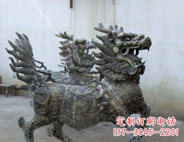 宁德精致手工铜麒麟雕塑