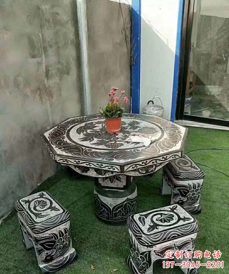 宁德多边形石头桌凳雕塑