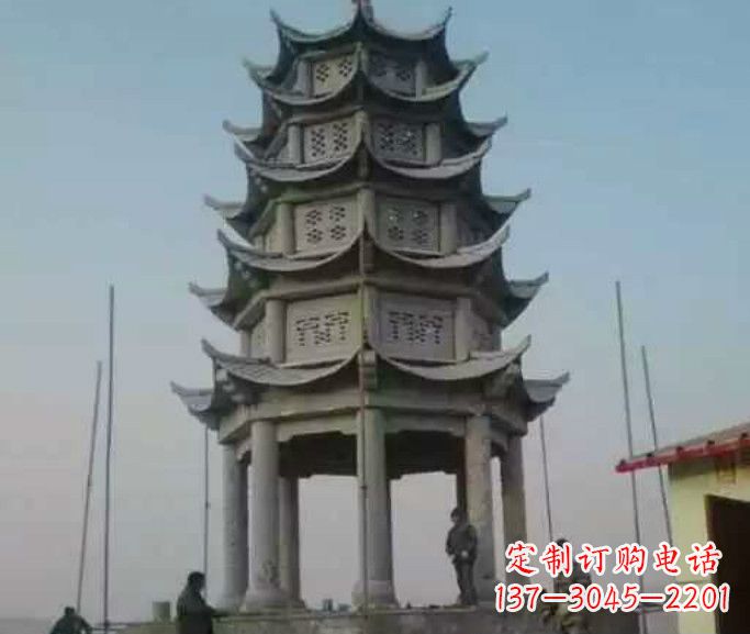 宁德精美绝伦的多层凉亭石雕