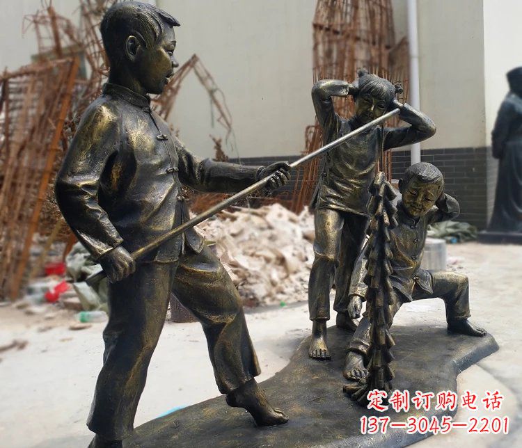 宁德儿童放鞭炮庭院景观铜雕塑