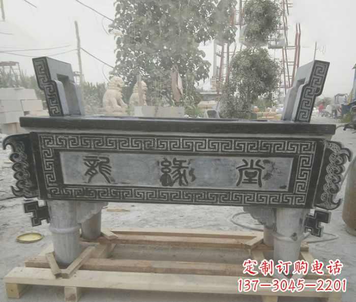 宁德方形四足香炉石雕艺术品