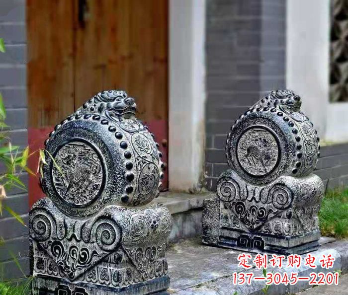 宁德精美仿古抱鼓石门墩雕塑