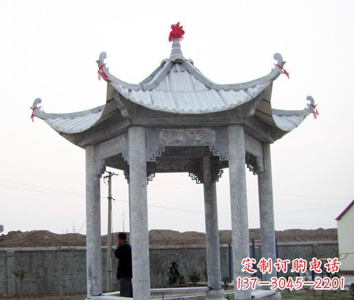 宁德仿古六角石凉亭雕塑