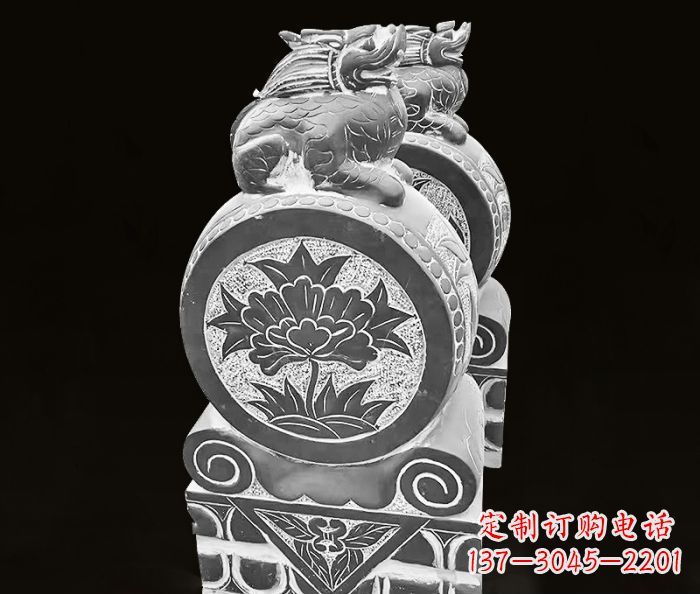 宁德传统麒麟雕塑石门墩