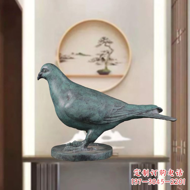 宁德精致雕刻青铜鸽子雕塑摆件