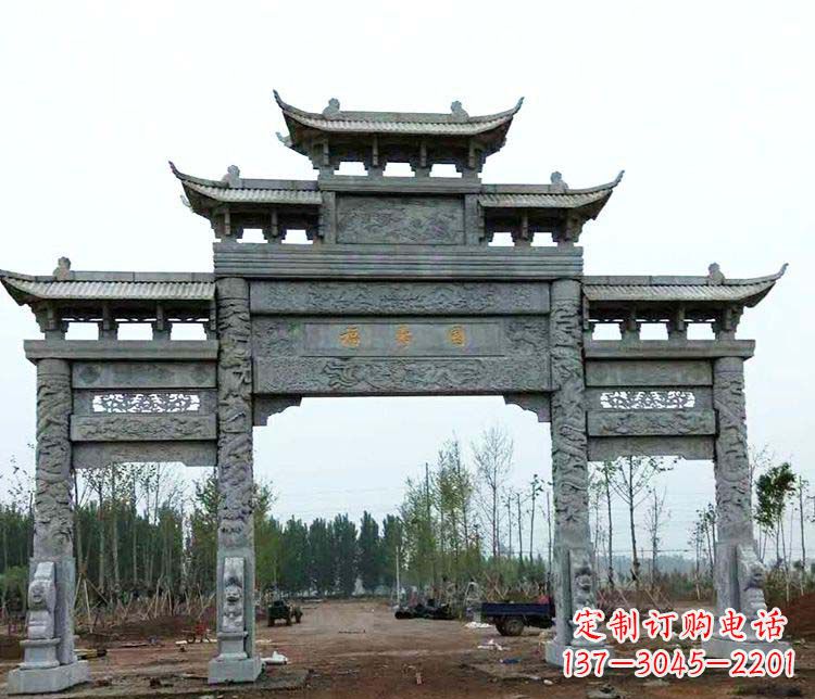 宁德精美石雕牌坊雕塑