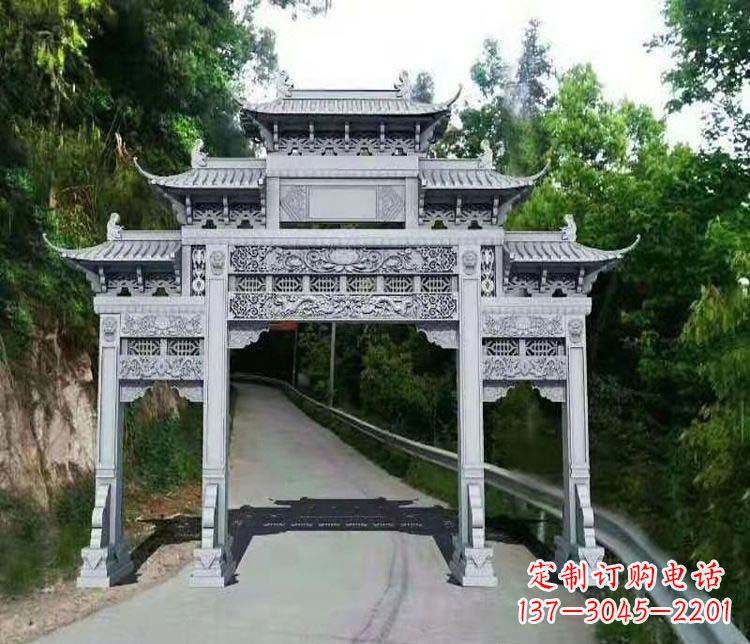 宁德仿古三门牌坊石雕