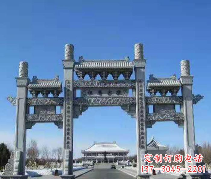 宁德领雕仿古三门石牌坊