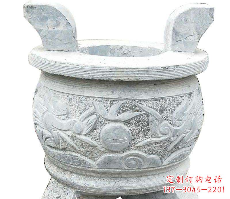 宁德精美仿古三足香炉石雕