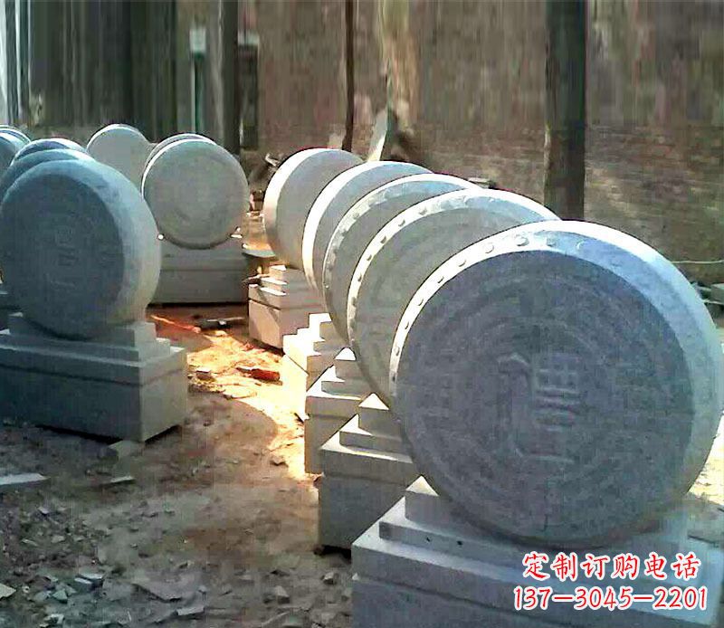 宁德仿古石门墩招财抱鼓石雕