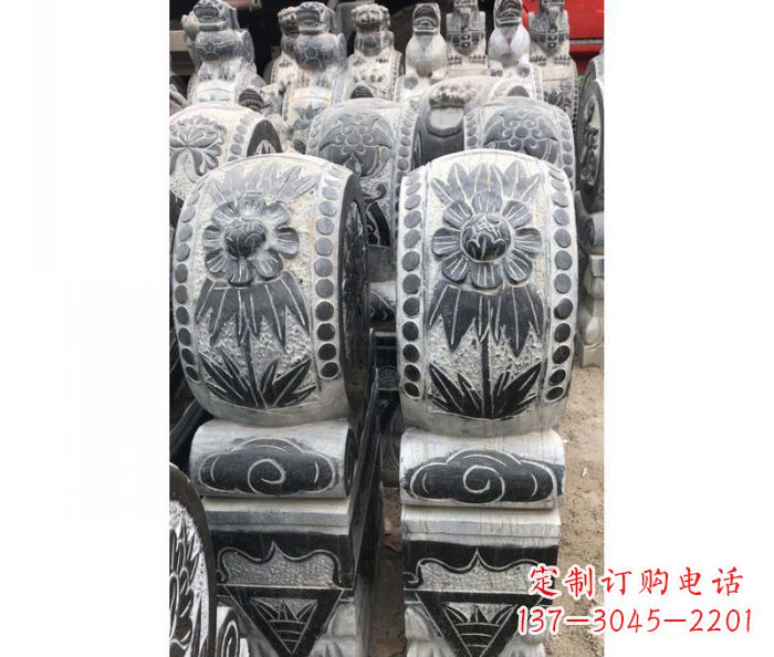宁德仿古石门墩镇宅抱鼓石雕塑