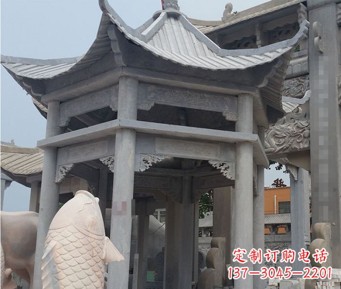 宁德精美仿古双层石雕凉亭