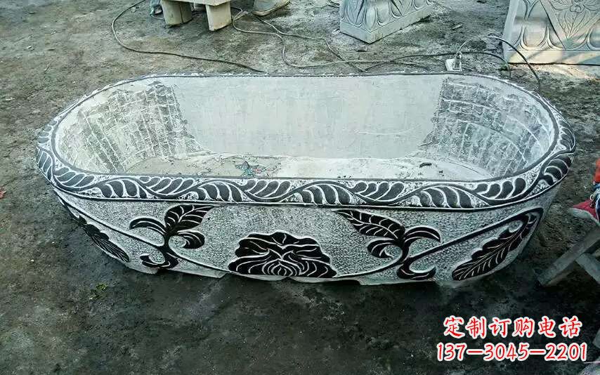 宁德风格独特的仿古石头水缸雕塑