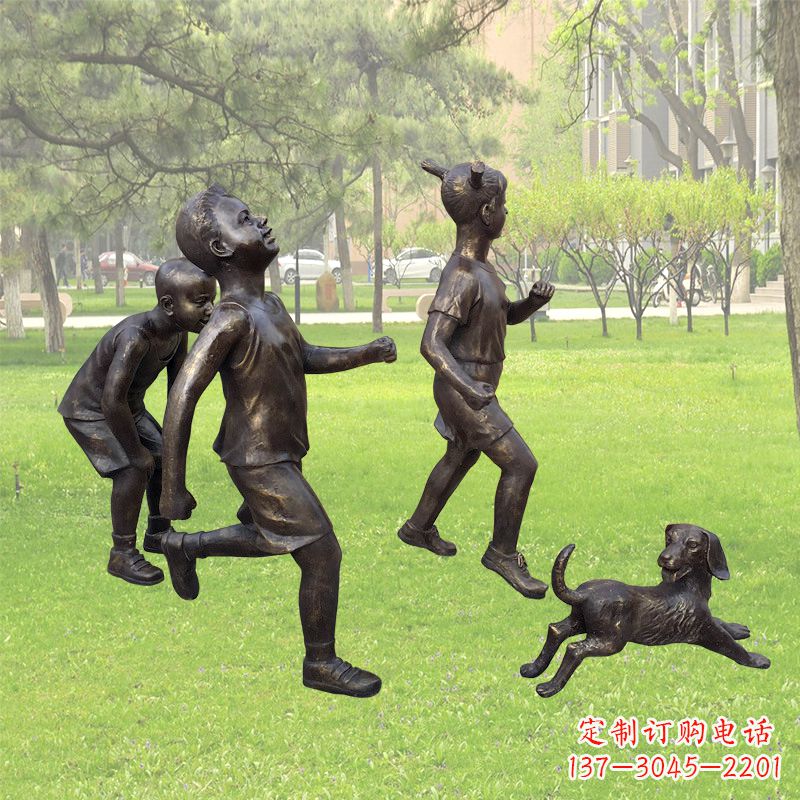 宁德仿铜跑步小孩雕塑